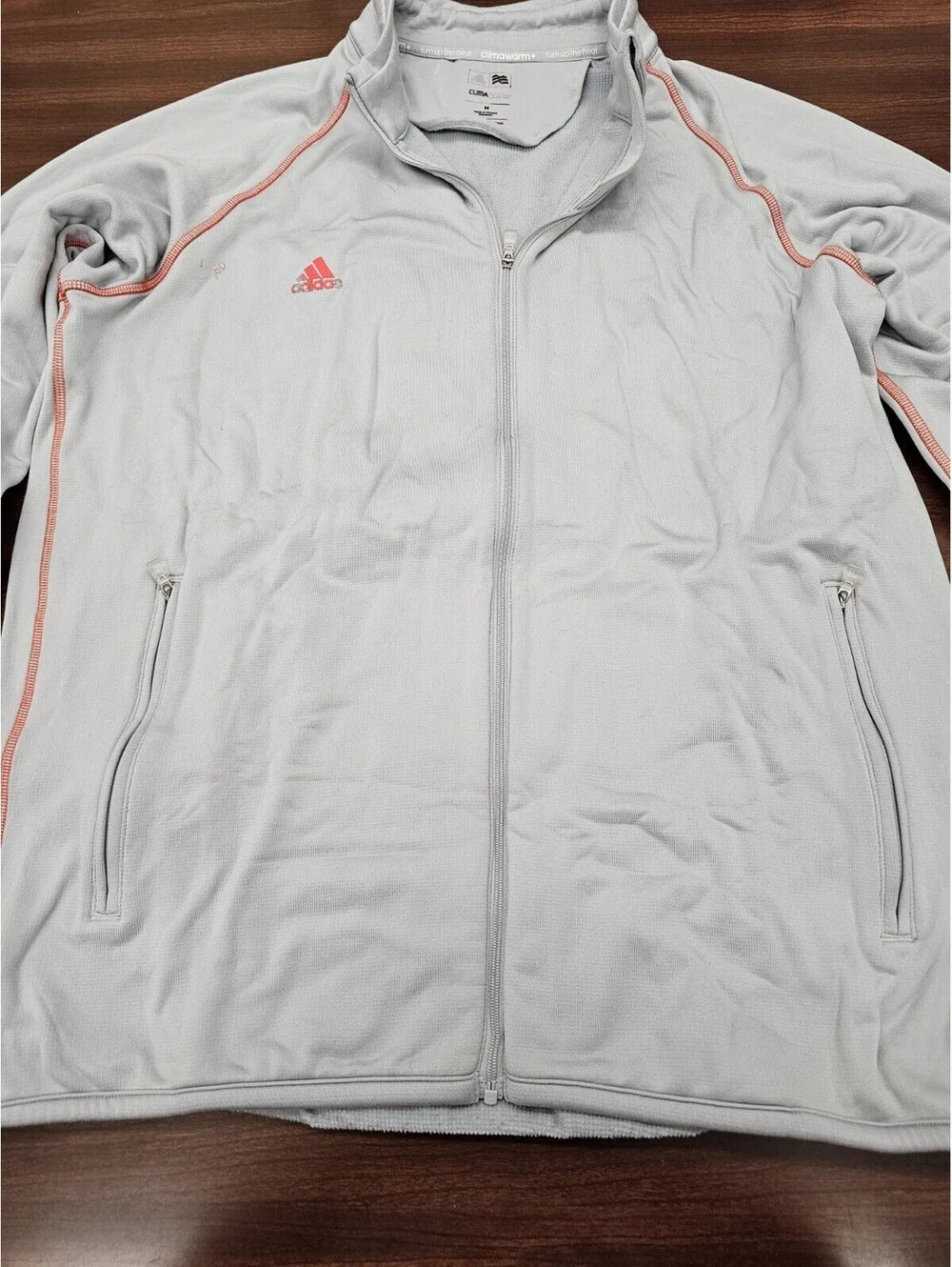 Adidas ClimaWarm+ Men Gray Full-Zip Hoodie Sweatshirt Medium Gorpcore Athleisure